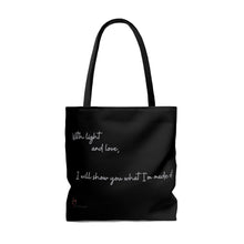 Load image into Gallery viewer, "Dark FEM Embraced" AOP Tote Bag