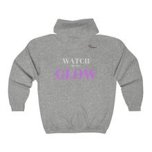 Load image into Gallery viewer, "Watch me as I GLOW" Unisex Heavy Blend™ Full Zip Hooded Sweatshirt