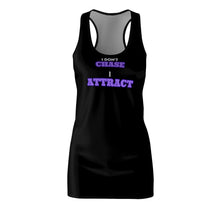 Load image into Gallery viewer, "I Don't Chase, I Attract" Women's Cut & Sew Racerback Dress
