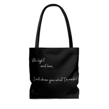 Load image into Gallery viewer, "Dark FEM Embraced" AOP Tote Bag